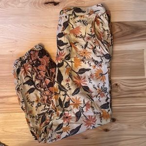 High waist ankle length rayon pants